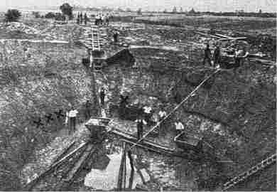 Baugrube im Jahre 1913 