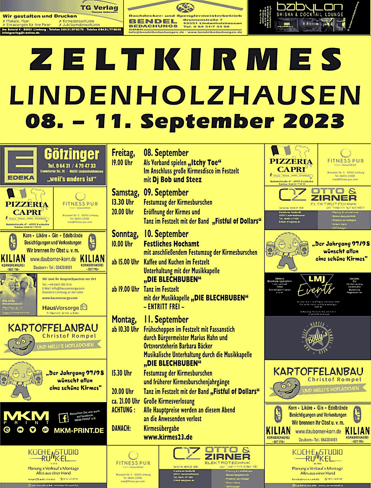 Kirmes Lindenholzhausen Plakat 2023